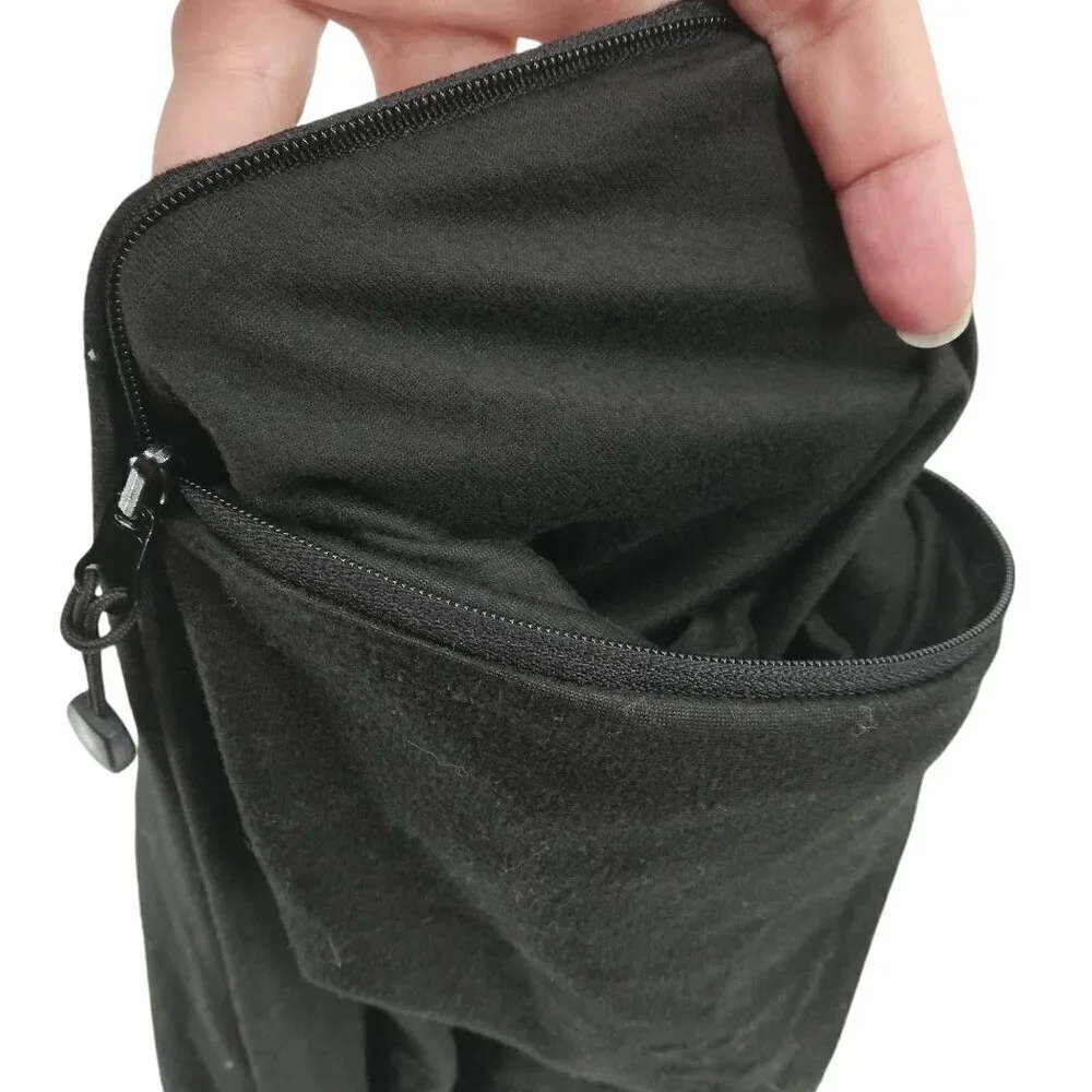 Beyond Yoga Pocket Infinity Scarf Black Zipper Hidden Neck Warmer Athletic